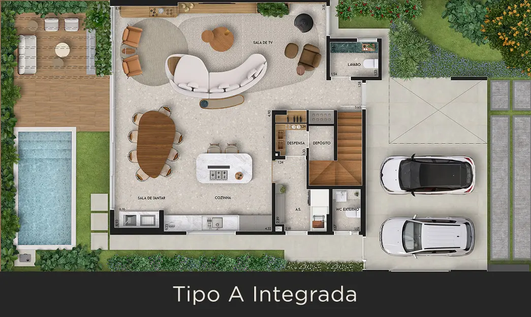 Ilustração da planta tipo a integrada