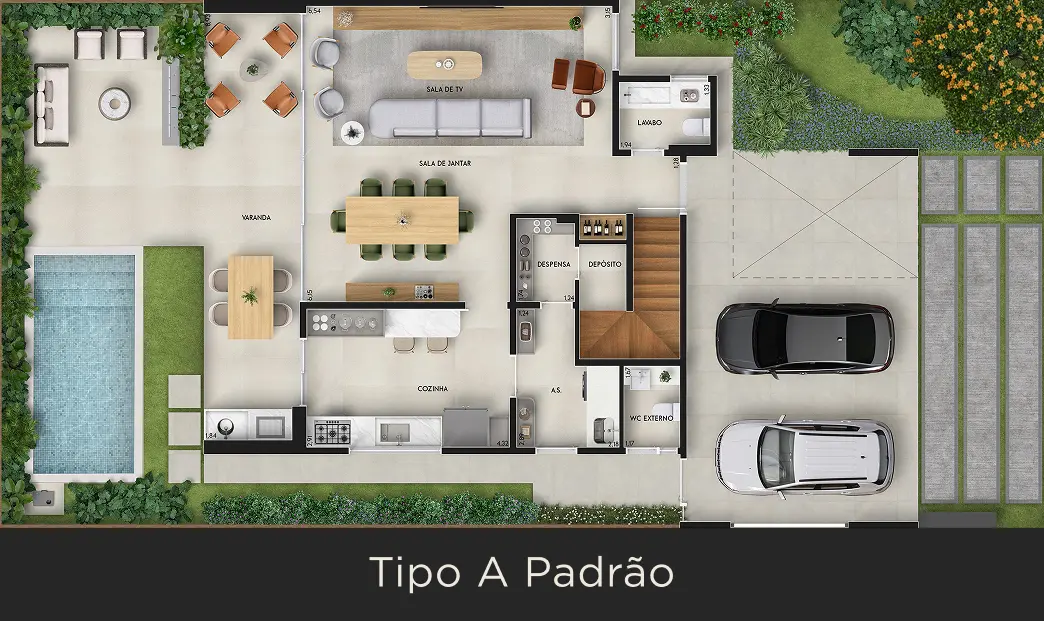 Ilustração da planta tipo a padrao
