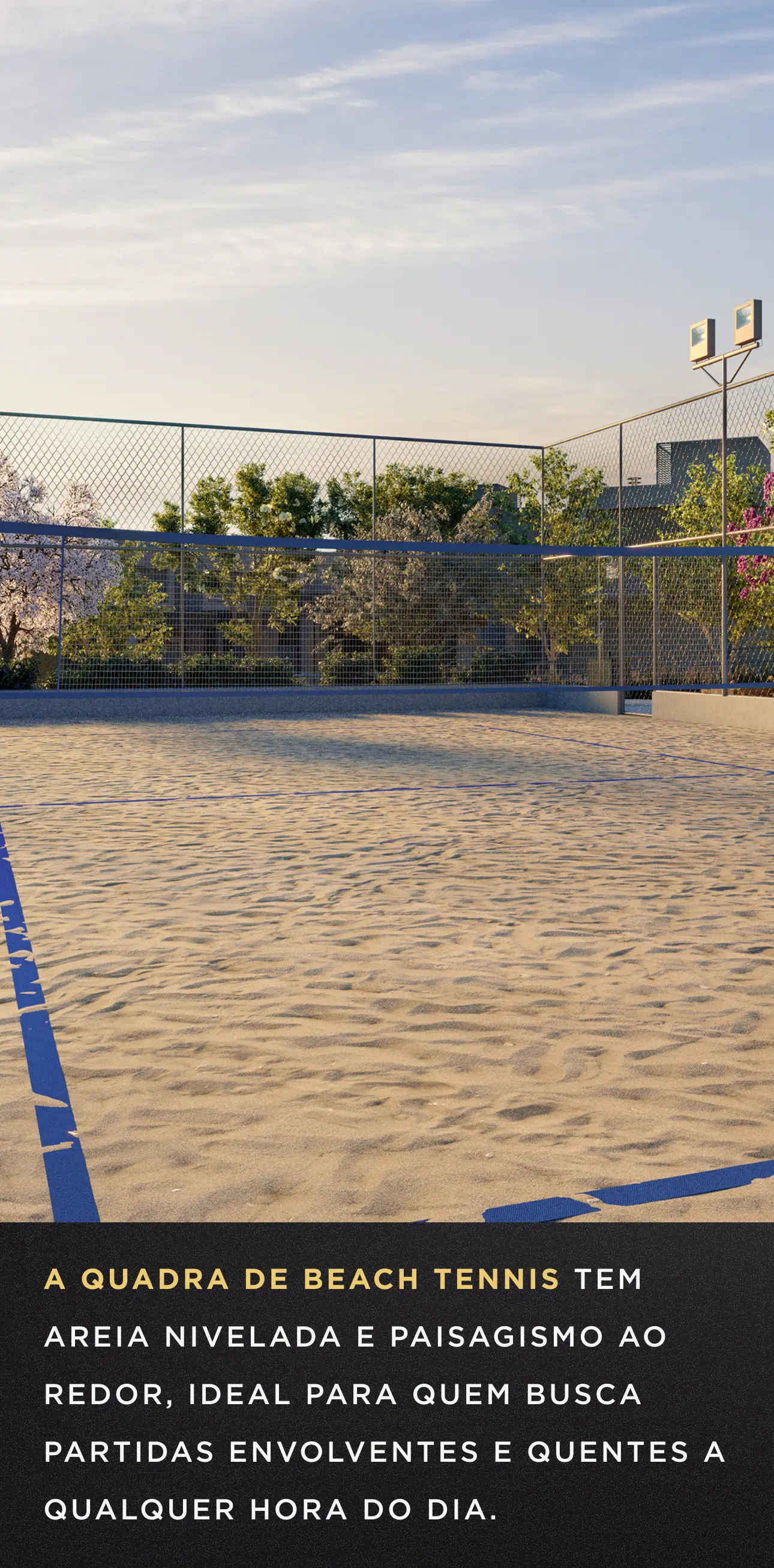 Ilustração de uma quadra de beach tennis